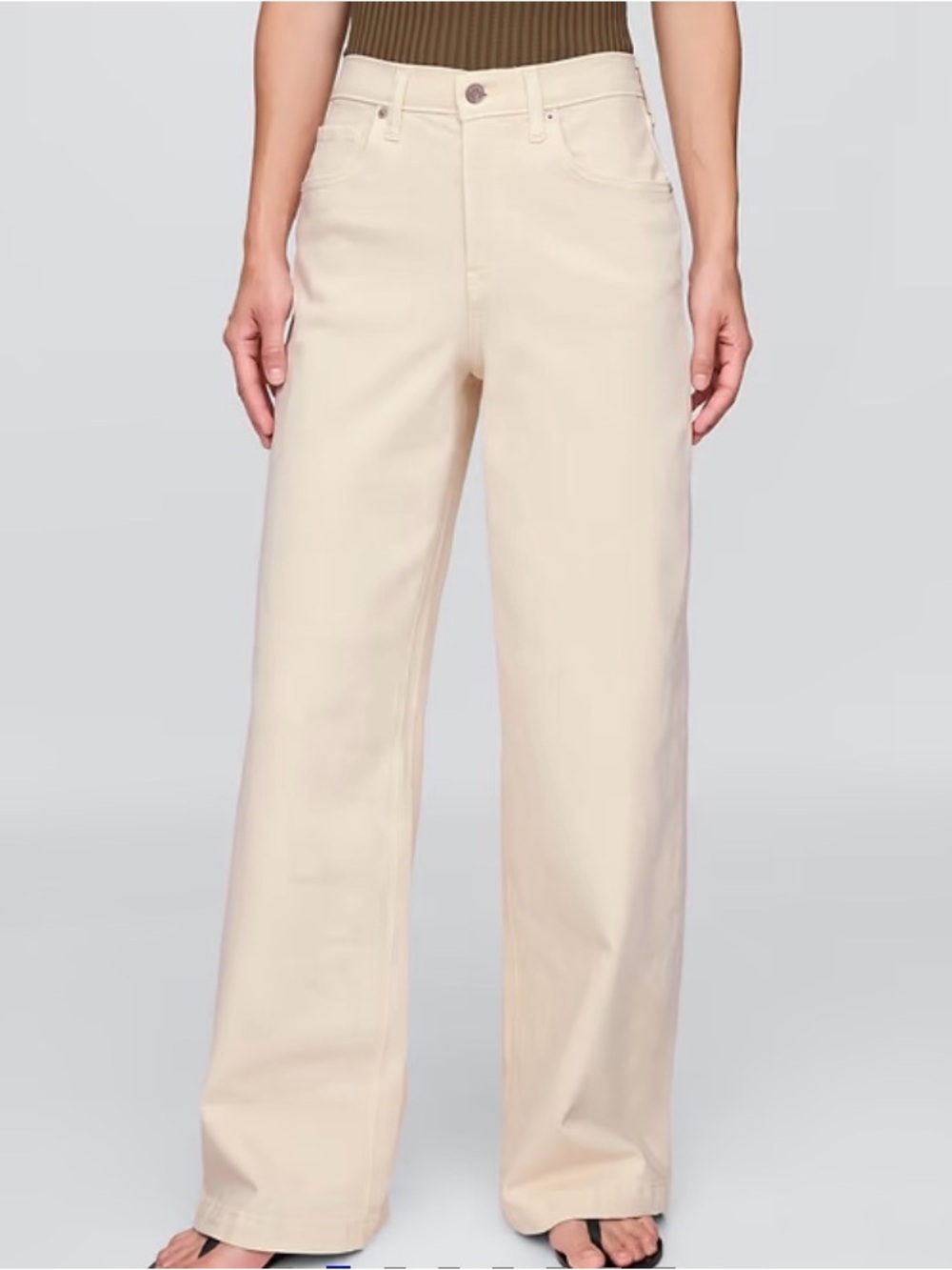 GAP High Rise Stride Wide Leg Jeans 30 Tall Beach Pebble 34 1/2” Inseam NWOT